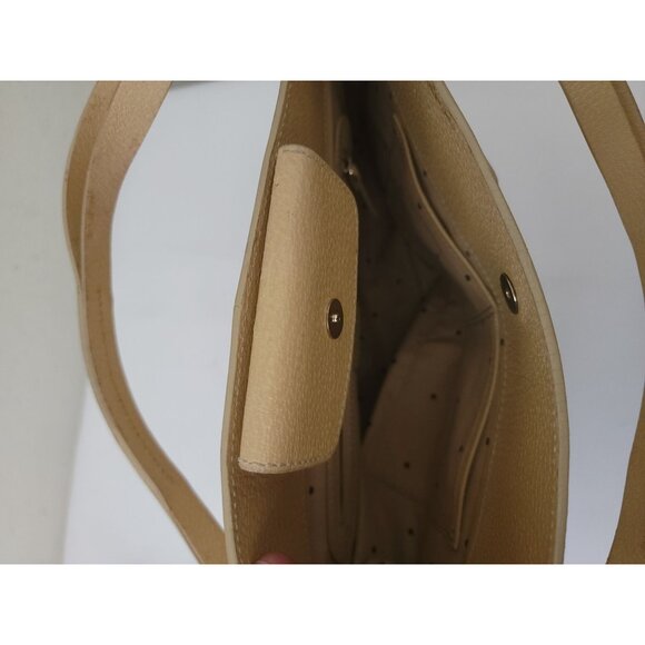 Kate Spade Beige Leather Shoulder Bag Handbag Satchel With Gold-Tone Hardware - Picture 6 of 10